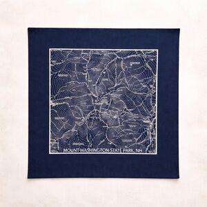 Mount Washington State Park NH Topographic Map Bandana Hiking Souvenir